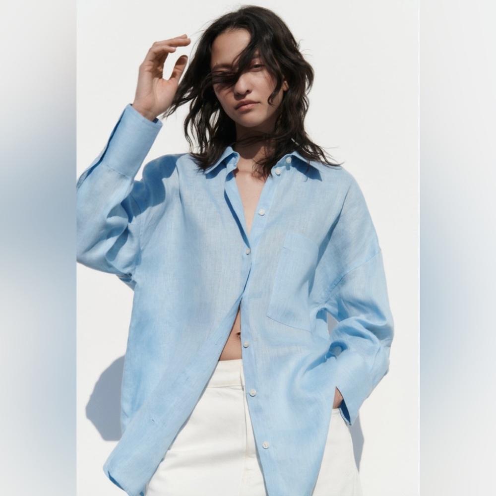 Zara 100% linen shirt